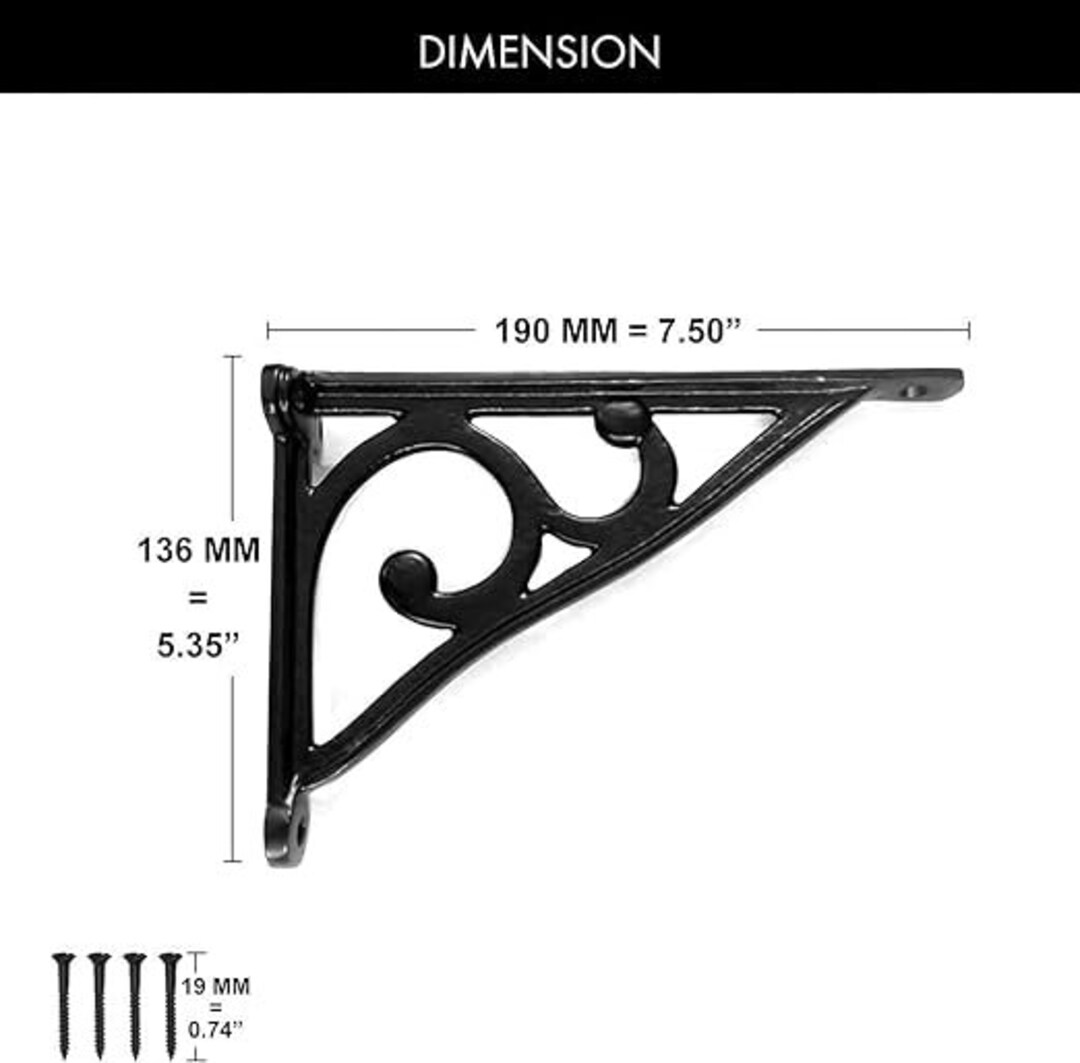 Set of 8 Cast Iron Wall Shelf Brackets 7.5 Inches Ornate Etsy