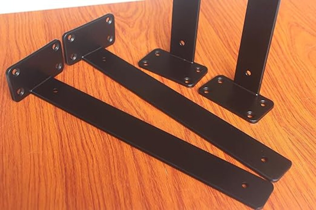 8 Pack 12 Inch Black Hidden L Shelf Bracket 1/5 Inch Etsy