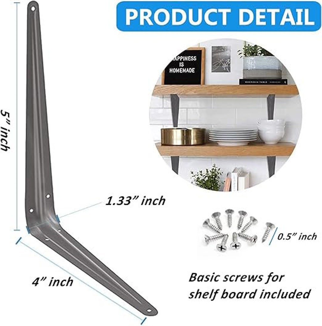 Metal Wall Corner Angle Shelving Shelf Brackets Gray 20 Etsy