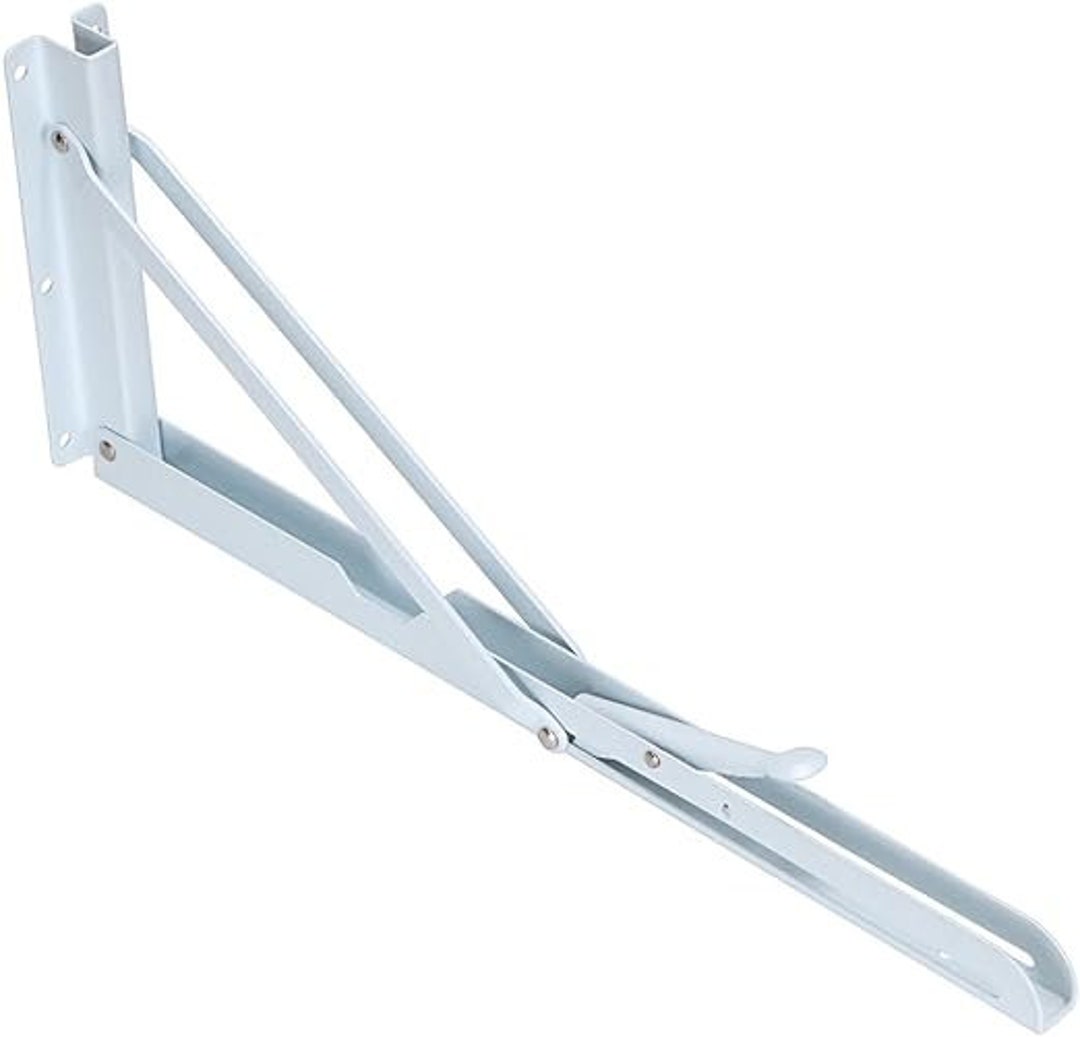 Sturdy Folding Shelf Brackets Heavy Duty White Metal Etsy
