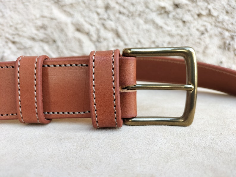 Wide leather belt for men and women, brown leather belt, wide leather belt for women, wide leather belt for men image 2