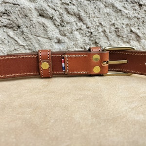 Ceinture en cuir marron, ceinture fait main, ceinture pour homme et femme, ceinture de qualité, ceinture pour la rentrée image 4