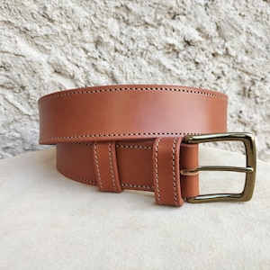 Wide leather belt for men and women, brown leather belt, wide leather belt for women, wide leather belt for men image 1