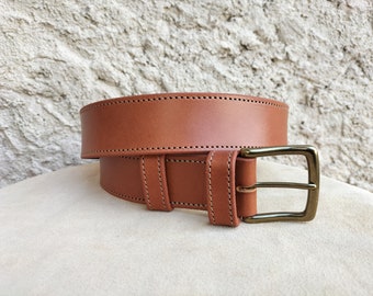 Brede leren riem voor dames en heren, bruine leren riem, brede leren riem voor dames, brede leren riem voor heren