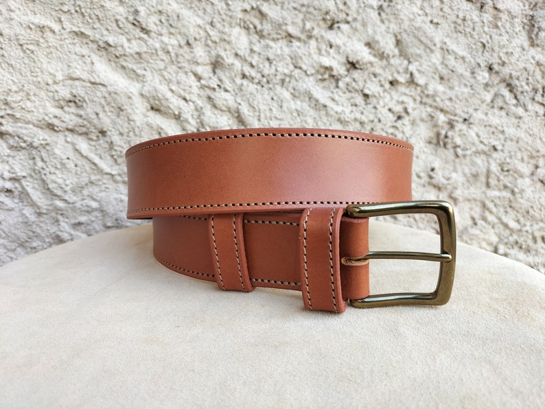 Wide leather belt for men and women, brown leather belt, wide leather belt for women, wide leather belt for men image 1