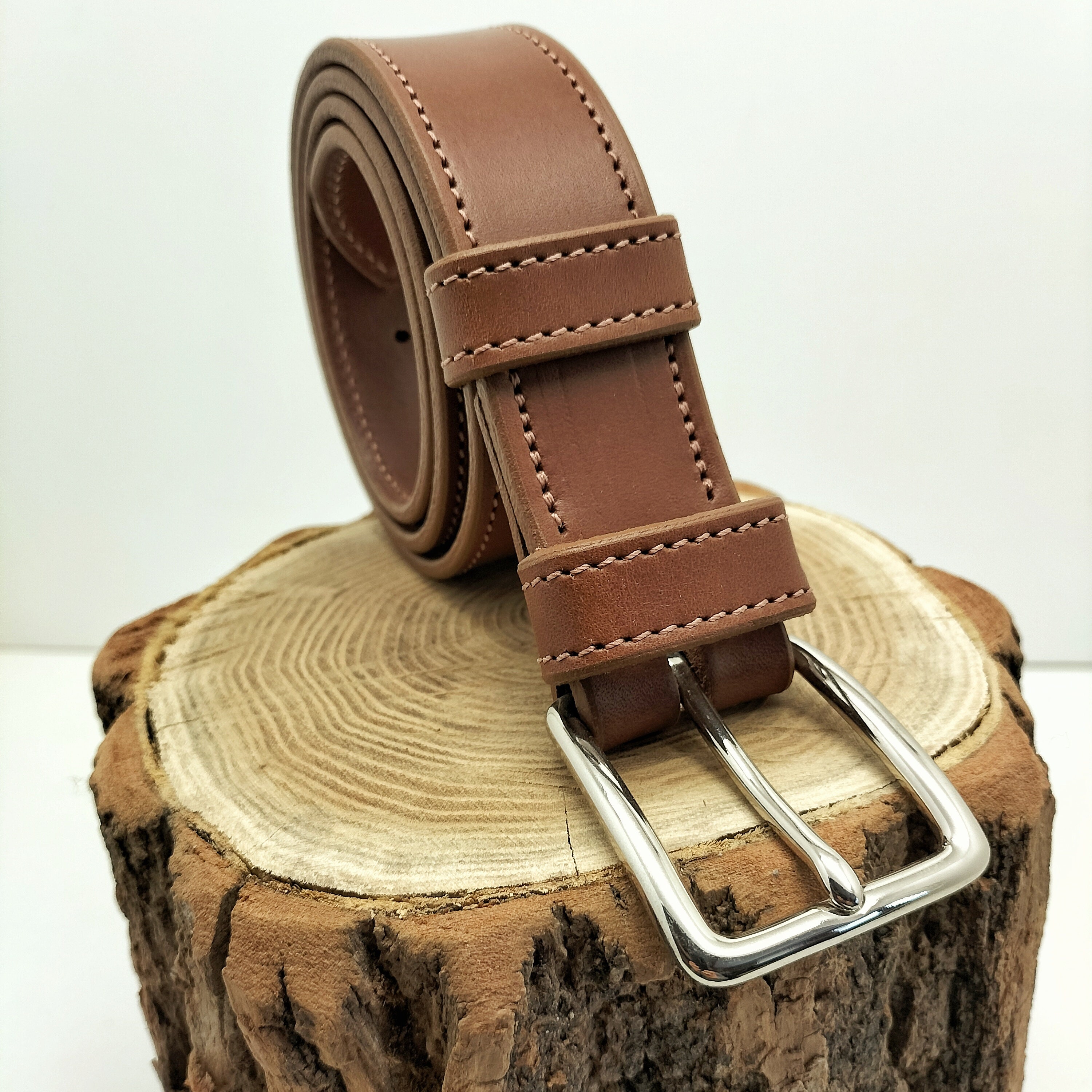 Abaco Paris Genuine Leather Brown Belt Made in France