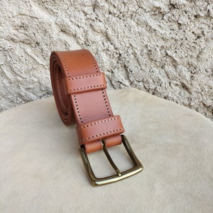 Wide leather belt for men and women, brown leather belt, wide leather belt for women, wide leather belt for men image 6