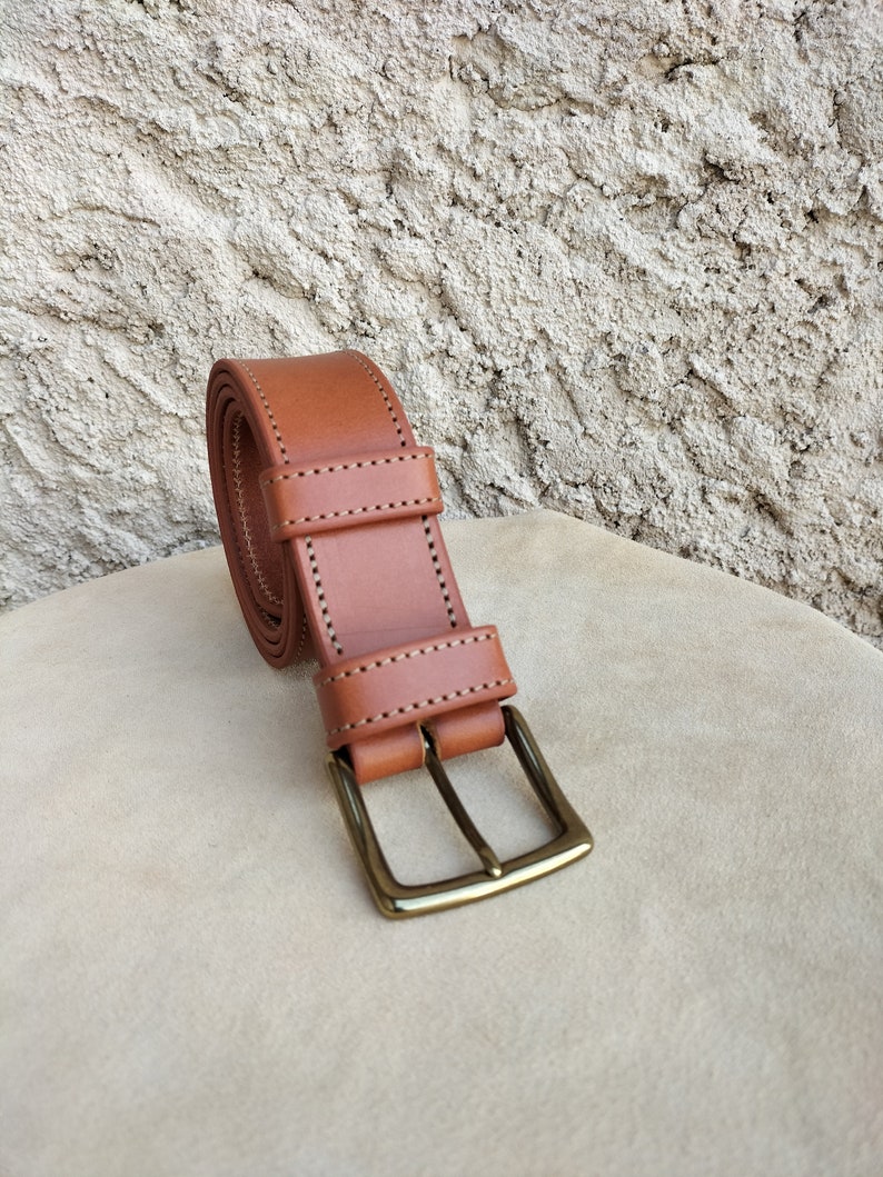 Wide leather belt for men and women, brown leather belt, wide leather belt for women, wide leather belt for men image 6