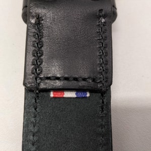 Ceinturon en cuir noir pour homme ou femme, ceinture de qualité fait main en France, accessoire de mode en cuir image 5