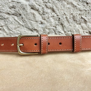 Ceinture en cuir marron, ceinture fait main, ceinture pour homme et femme, ceinture de qualité, ceinture pour la rentrée image 3