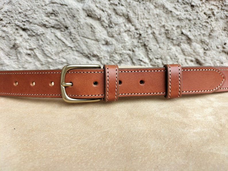 Ceinture en cuir marron, ceinture fait main, ceinture pour homme et femme, ceinture de qualité, ceinture pour la rentrée image 3