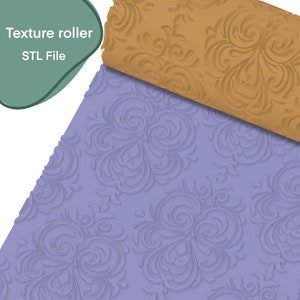 Flower Wallpaper Roller | Seamless Polymer Clay Texture Roller | Digital STL File | Polymer Clay Tools