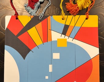 Cuadríptico abstracto colorido "Dazzle" (juego de 4 marcapáginas)