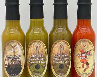 Deb-N-Roo Labor of Love GREEN & THE DEVIL Gift Box 4-Pack 2022 Hot Sauces