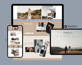Showit Website Template | wedding photographer website template | customizable Showit Website | showit Template for Photographers | bohemian