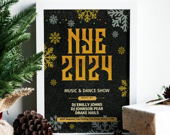 New Year's Invitation New Years 2024 Party Invite Snow Folks Template New Years Eve Party Evite Digital Invitation