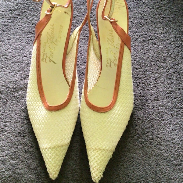 Vintage Foot Flairs by Resteze Slingback Heel Shoes