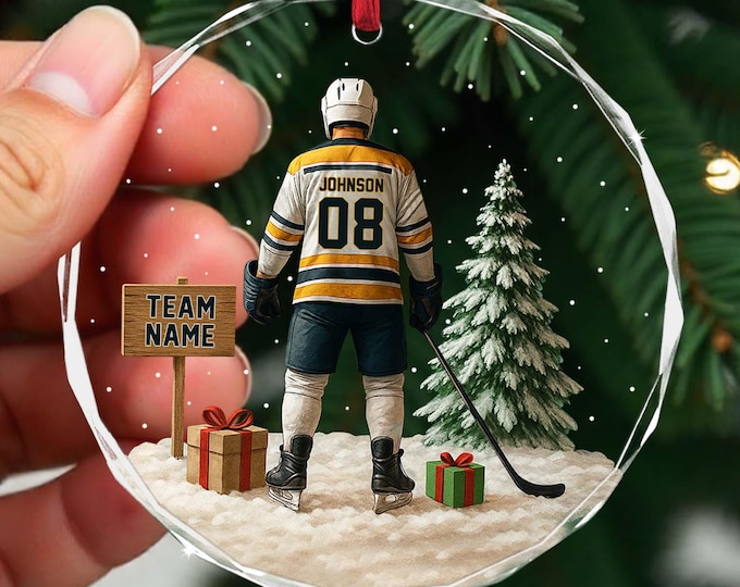 Personalized Hockey Ornament: Goalie, Jersey, Senior Team Gift