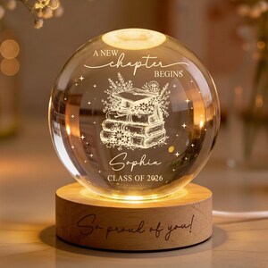 Personalized Graduation Gift,Class Of 2026 Gift,A New Chapter Graduated Crystal Ball Night Light,Graduation Gift For Daughter,2026 Grad Gift