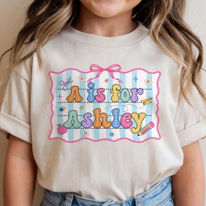 Personalized First Day Of School Shirt, Back To School Kids Shirt, Custom Alphabet Kids Shirt, Cute Kindergarten Shirt, School Toddler Shirt