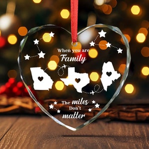 Personalized Long Distance Relationship Gift, Custom State Location Ornament Family Christmas Gift, Daughter Keepsake Gift, Moving Away Gift