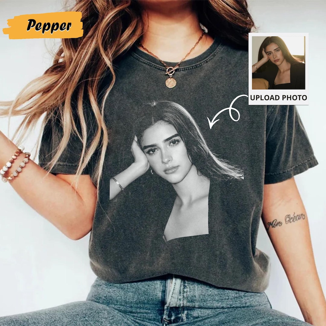 Comfort Colors® Custom Your Photo Shirt, Personalized Picture Tee, Mom, Girlfriend, Grandm