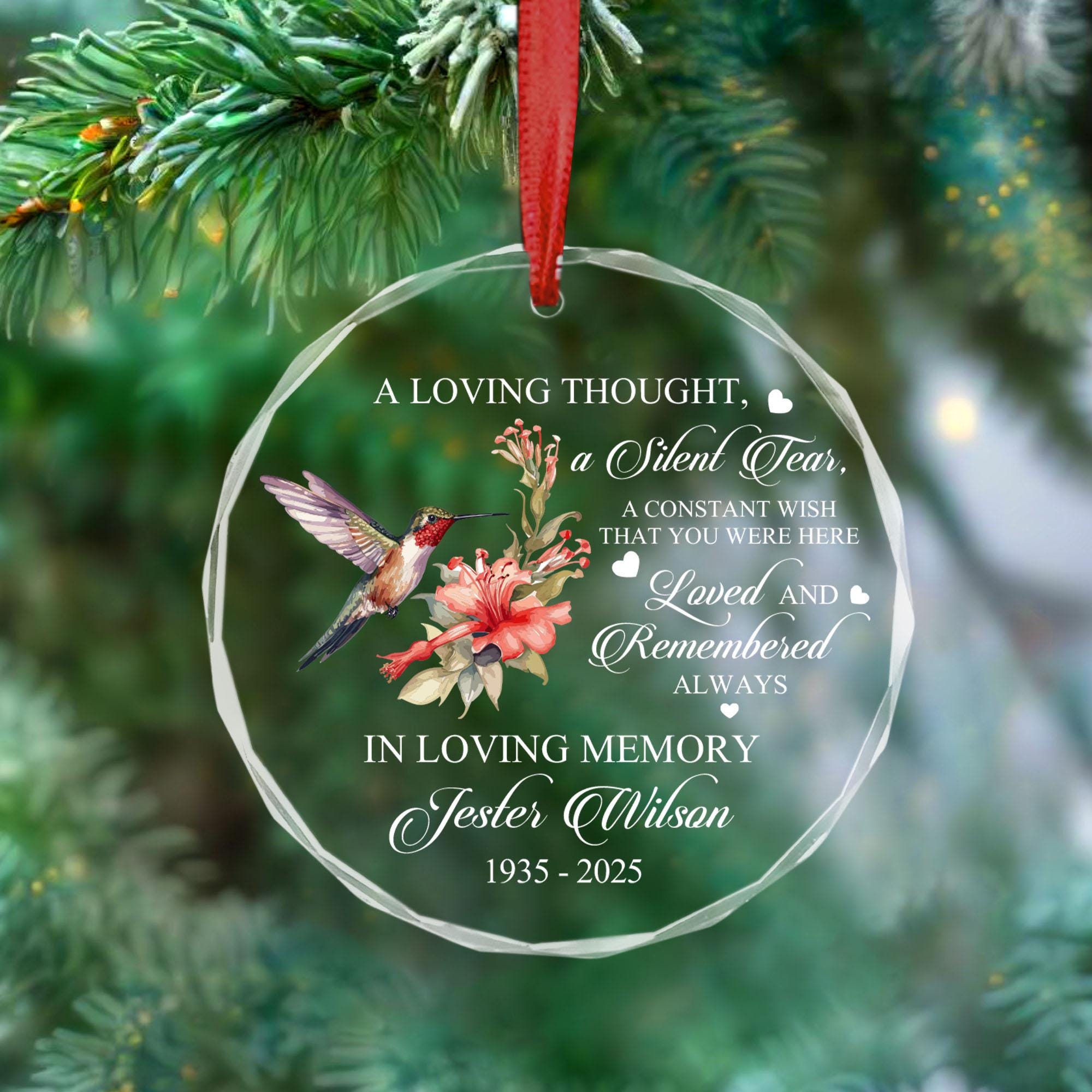 Personalized Hummingbird Memorial Ornament, Funeral Sympathy Gift ...