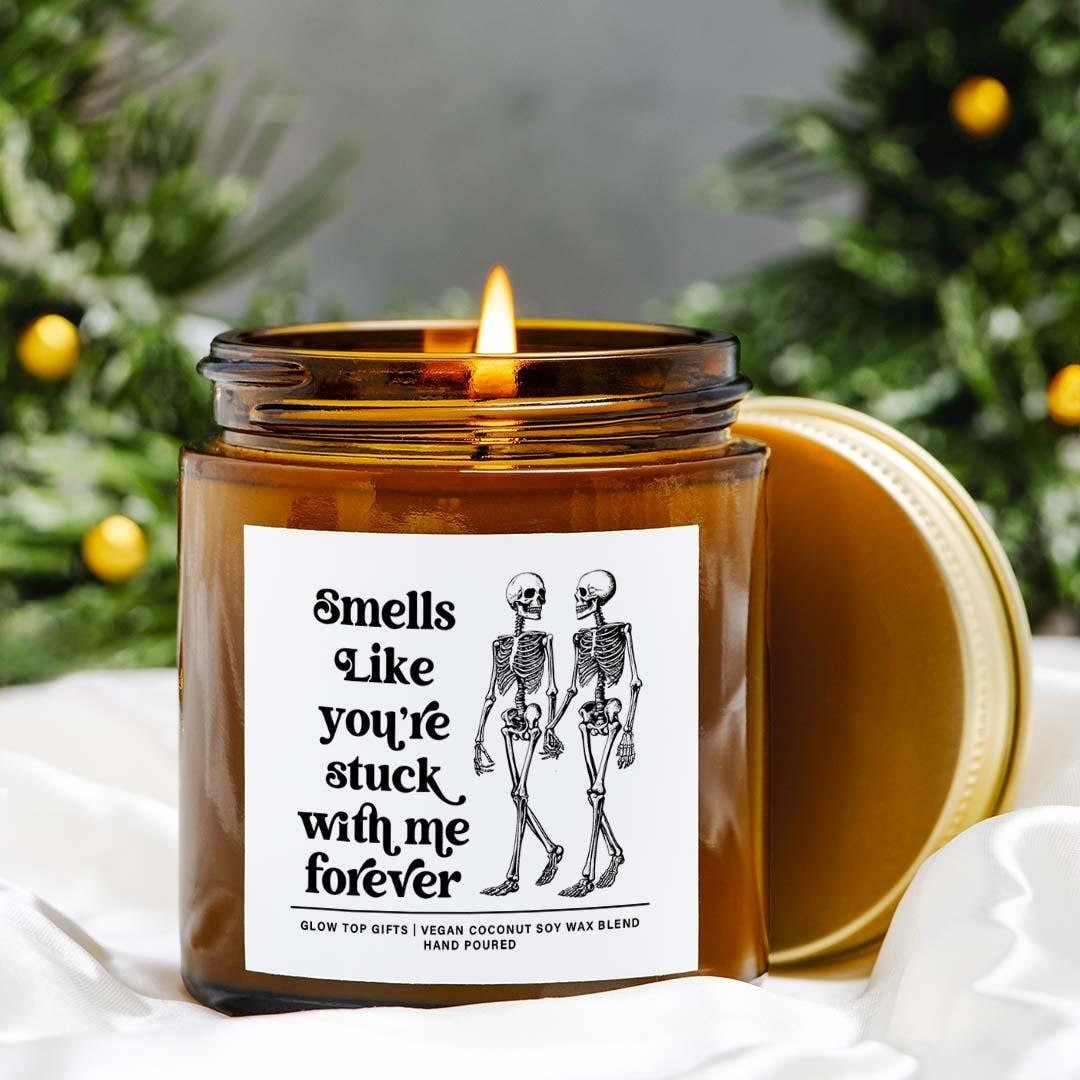 Smells Like You're Stuck With Me Scented Soy Candle, Anniversary Gift ...
