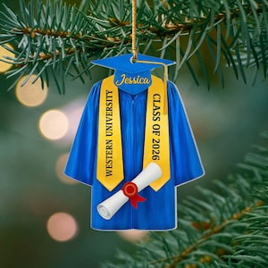 Personalized Graduation Ornament: Class of 2025 Keepsake, Acrylic or Wood