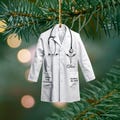 White Coat Ceremony 2D Flat Ornament, Custom White Coat Gift, Med School Acceptance Gift, Future Doctor, Graduation Gift, Doctor Christmas