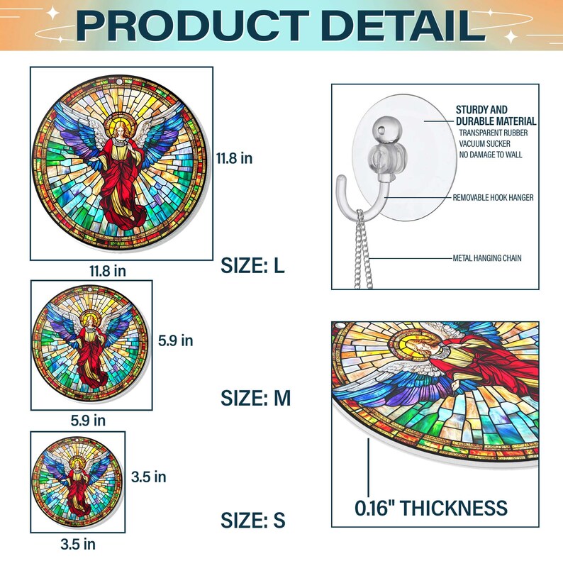 Christmas Angel Suncatcher, Acrylic Hanging, Opaque Acrylic Angel