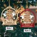 Personalized Travel Adventure Ornament, Custom Traveling Destination Ornament, Travel Gift, Christmas Gift, Gift for Travelers, Couple Gift