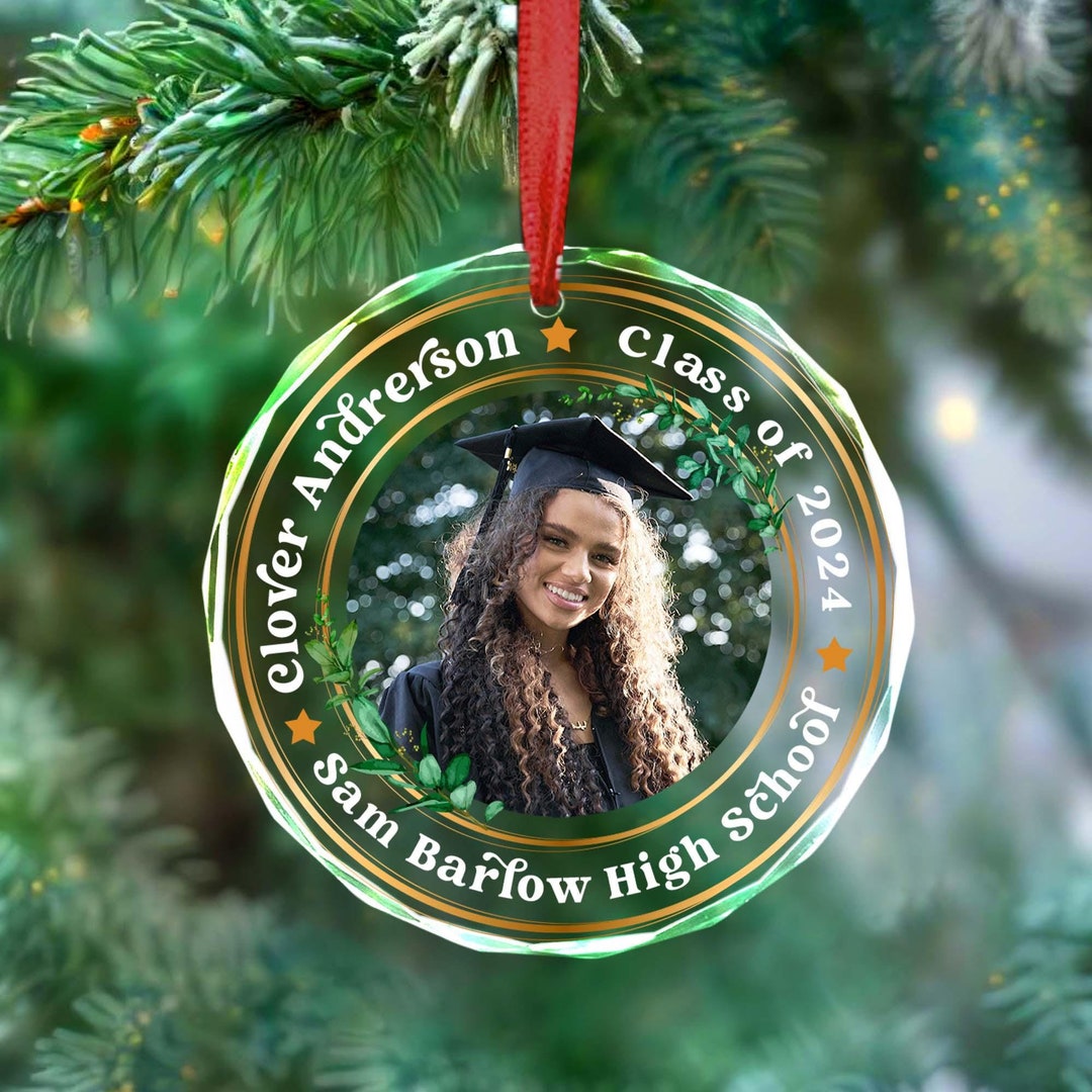 Personalized Graduation Ornament, Class of 2025 Photo Ornament, Senior
