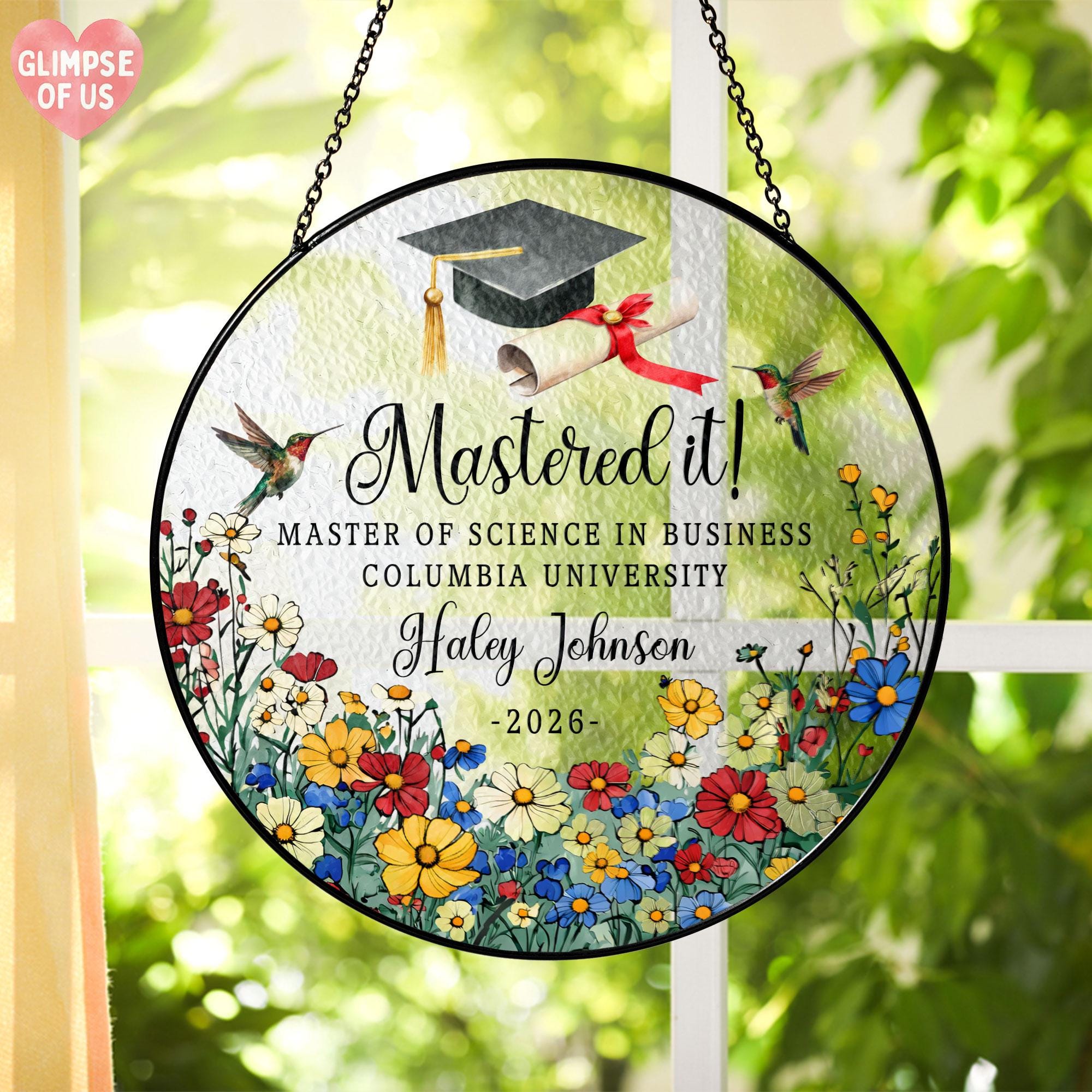 Personalized Graduation Stained Glass Suncatcher, Mastered It Window ...