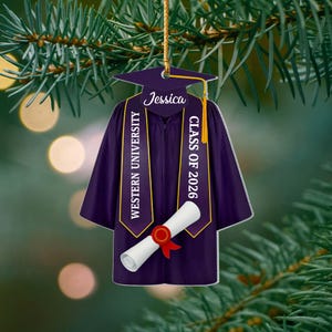 Personalized Graduation Ornament: Class of 2025 Keepsake, Acrylic or Wood