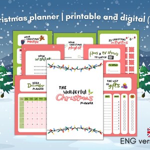 Printable Christmas Planner! Festive Christmas Planner, Christmas Digital Planner, Christmas Gift List, iPad holiday planner, PDF planner