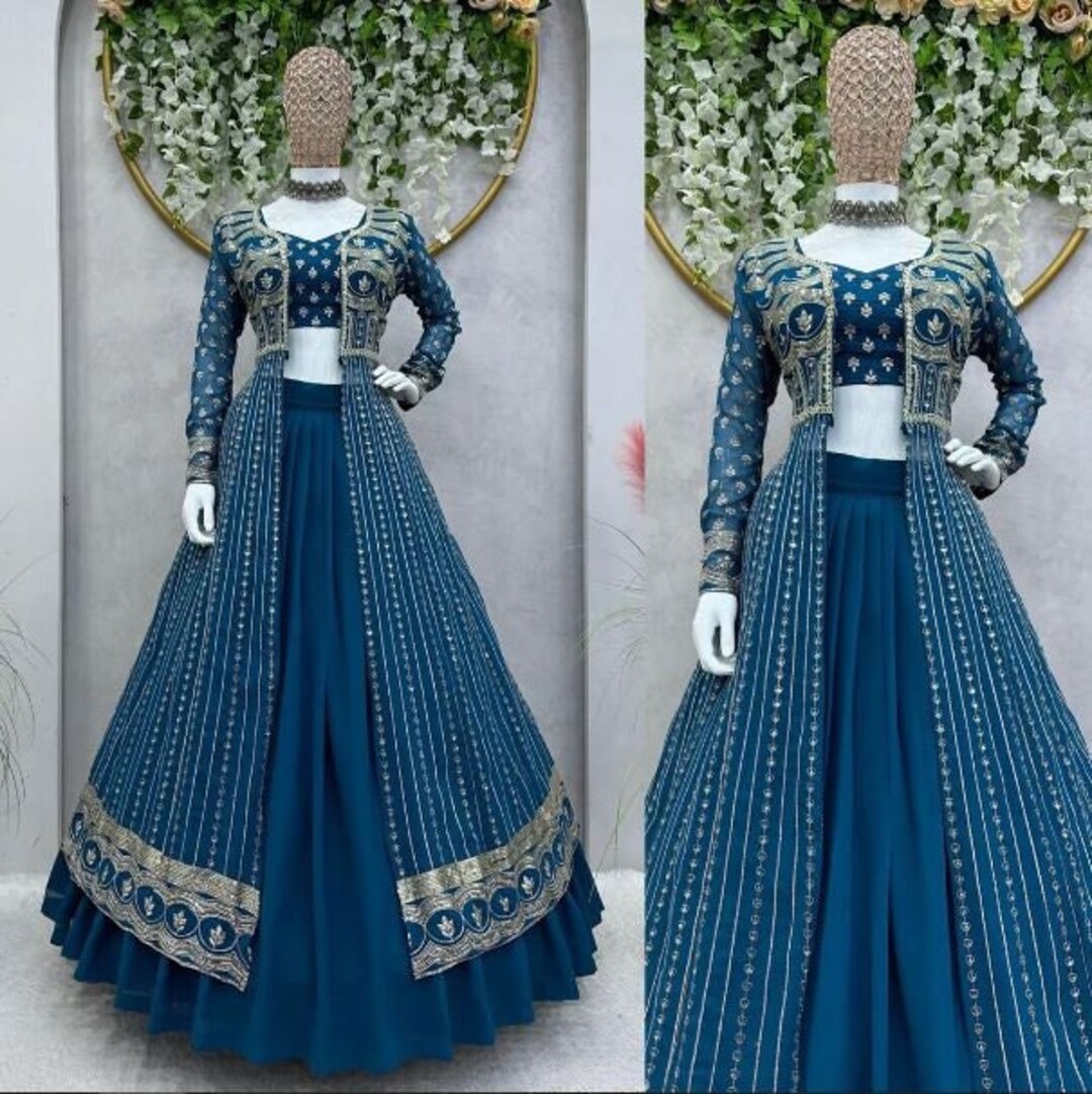 Indowestern lehanga choli with shrug