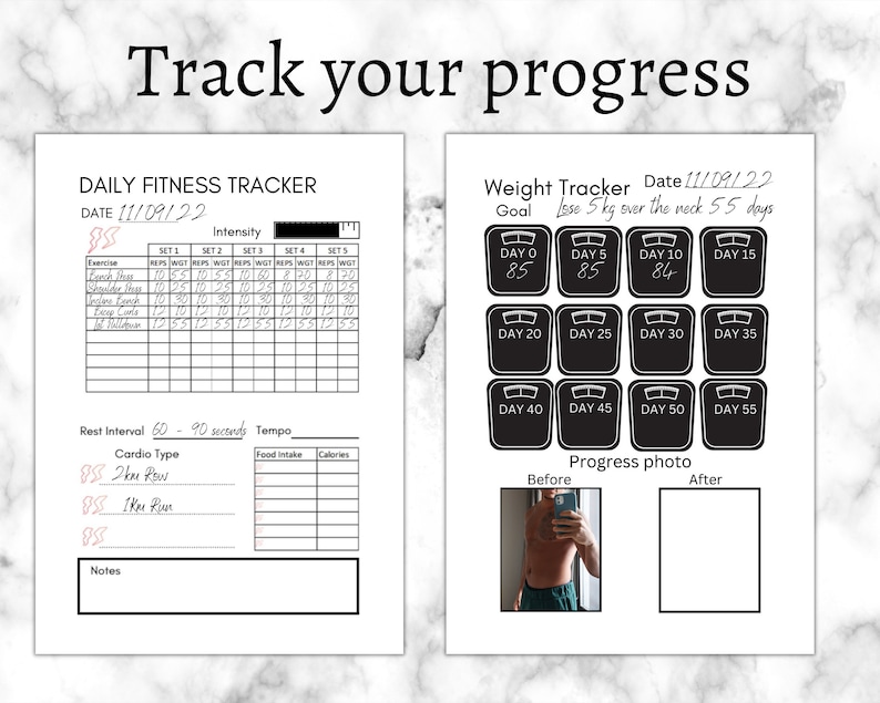 Digital Fitness Planner 2023 Printable Planner Gym Logbook Etsy