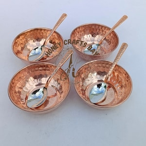 Handmade Pure Copper Bowl: Hammered Indian Dinnerware (250 ML)