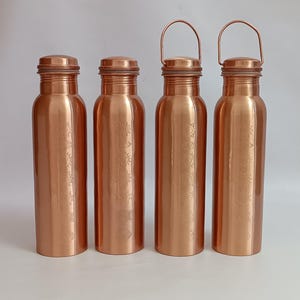 Handmade Copper Water Bottle: Antique 7 Chakras Engraved, 1000 ML