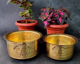 Hammered Brass Patila Pot: Indian Cookware, Multi-Purpose Tope