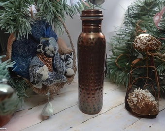 Antique Design Joint Less Copper Water Bottle, Copper Drinkware, Copper Bottle, Vintage Home Decoration, Water Bottle, Copper Gifts For Her