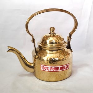 Handmade Brass Tea Kettle: Antique Coffee Pot, 350-1500 ml