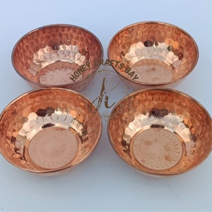 Handmade Hammered Copper Bowl: Indian Dinnerware, 250 ml
