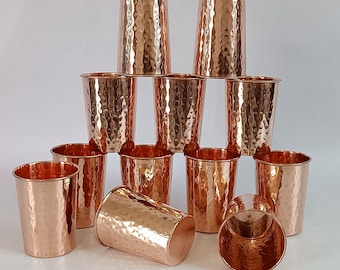 Handmade Copper Tumbler Cup Glass, Copper Drink Glassess Mug 7th Copper Anniversary Gift, Pure Copper Glasses, Copper Cup, Copper Homeware