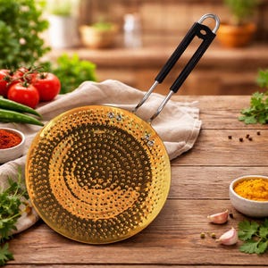 Hamrad mässing Roti Tawa, Chapati platt stekpanna matlagning Tawa