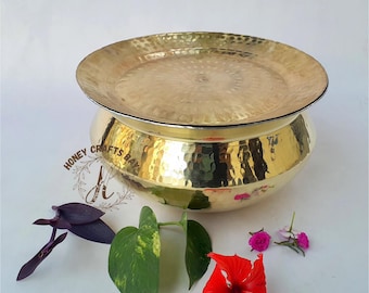 Royal Brass Biryani Handi: Hammered Indian Cooking Vessel