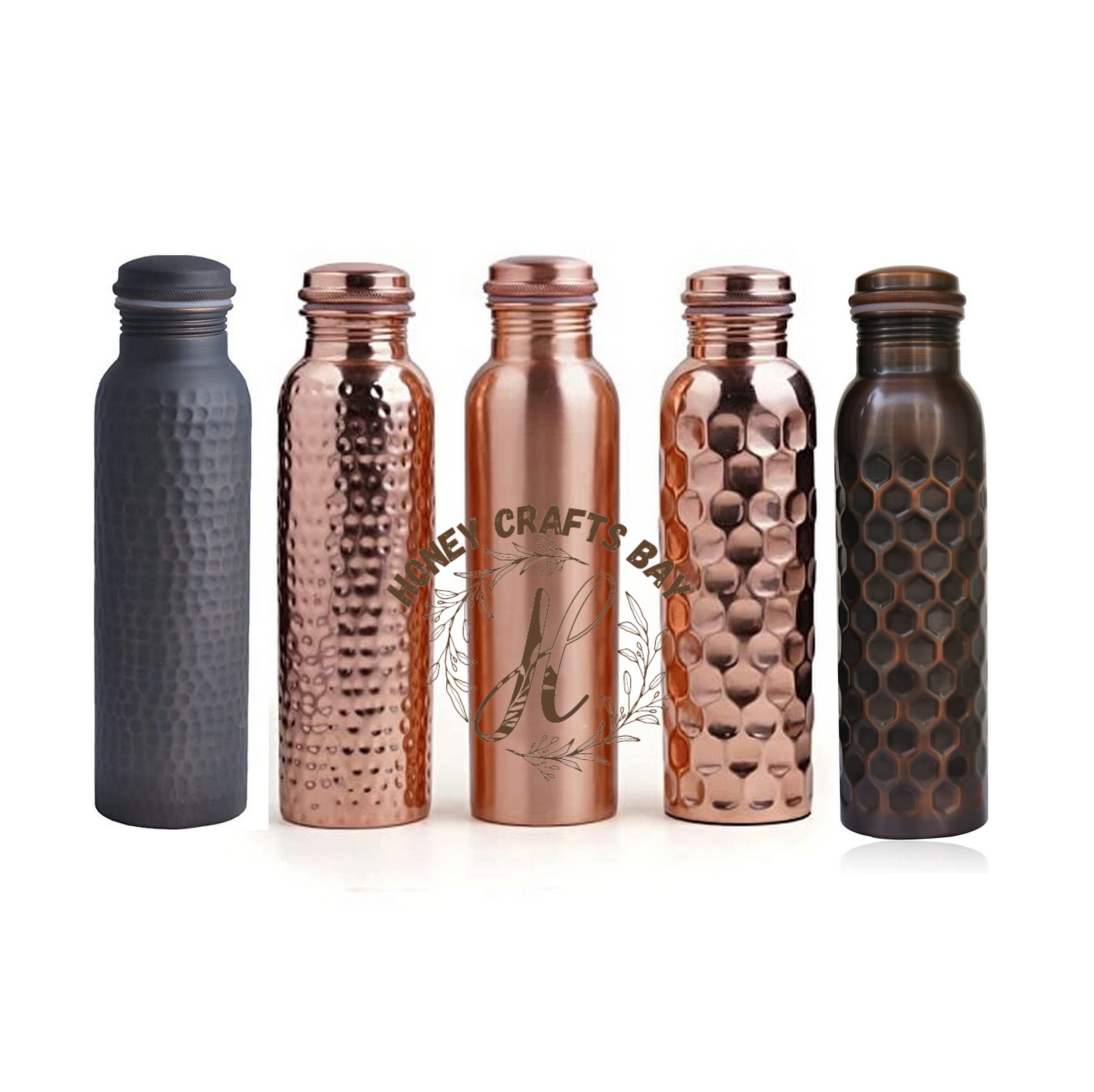 34 Oz Pure Copper Water Bottle Set - Hammered Leak-Proof Bottle With Tumbler, Carrying Bag & Decorative Sleeve - View #7