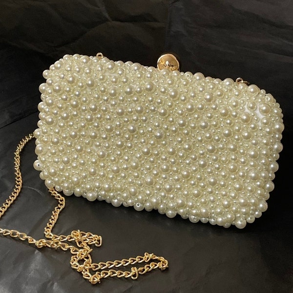 Ivory Pearl Embellished Wedding Bridal Bridesmaid Clutch Bag