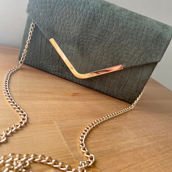 Olive Velvet Travel Clutch
